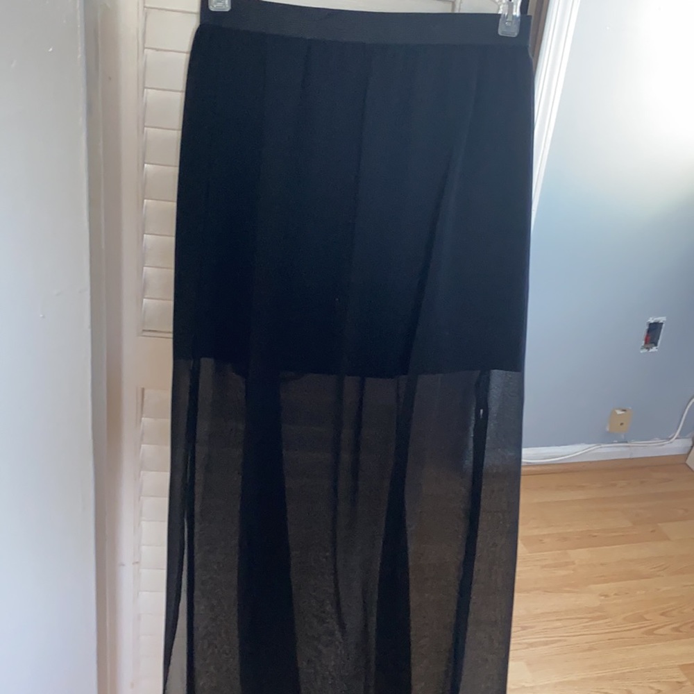 sheer black maxi skirt